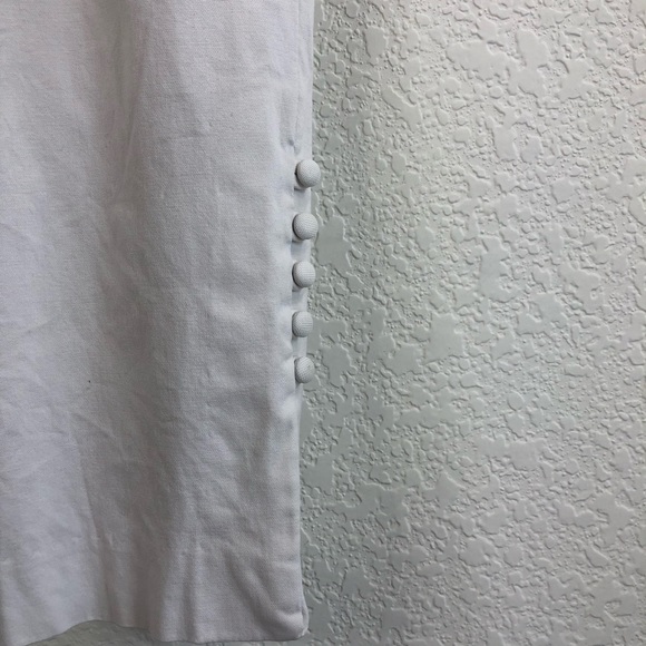 Tibi Flat Front Covered Button Side Slit Pedal Pusher Cropped Pants - Picture 6 of 7